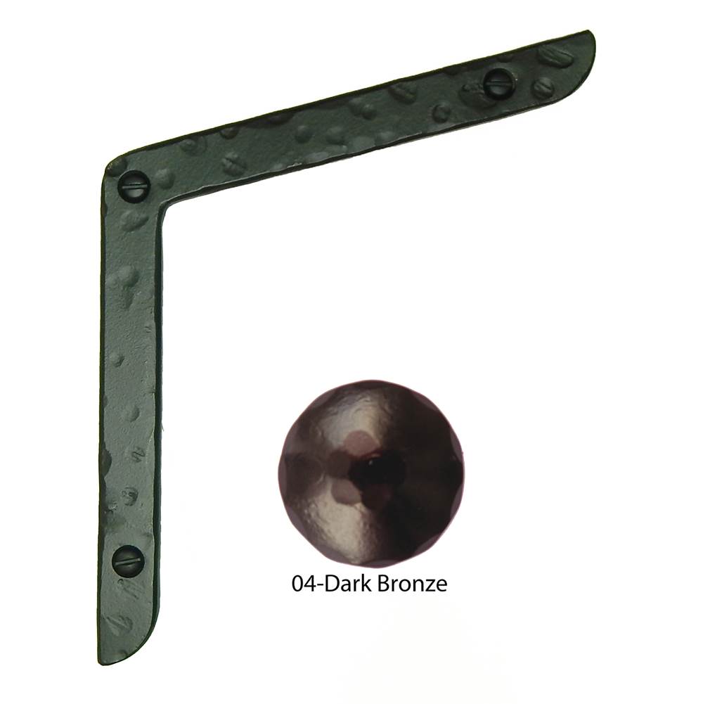 Agave Ironworks 6'' Corner Angled Strap, Finish 04-Dark Bronze