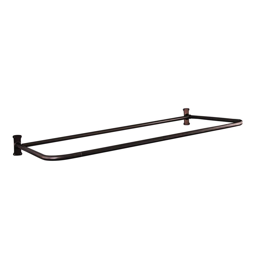 Barclay 4145 ''D'' Shower Rod, 60 x 26'', w/Flanges, Oil Rubbed Bronze