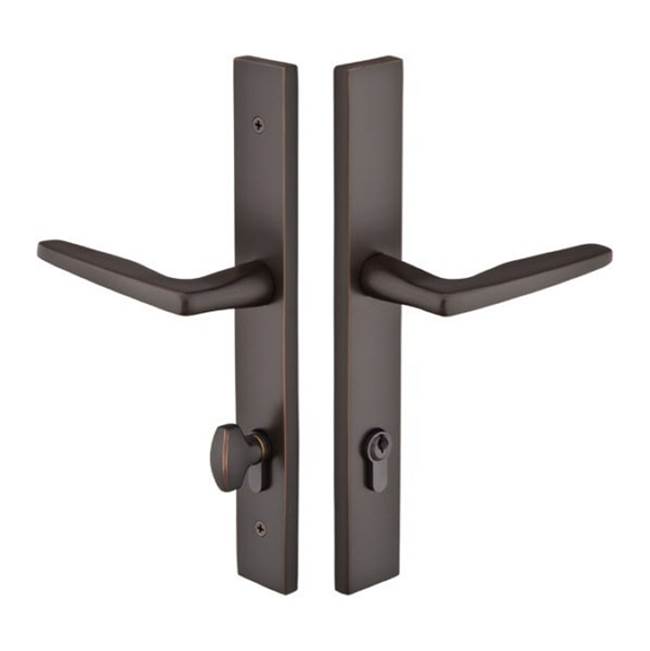 Emtek Multi Point C5, Keyed with Euro Profile Cyl, Modern Style, 1-1/2'' x 11'', Rustic Lever, LH, US3NL