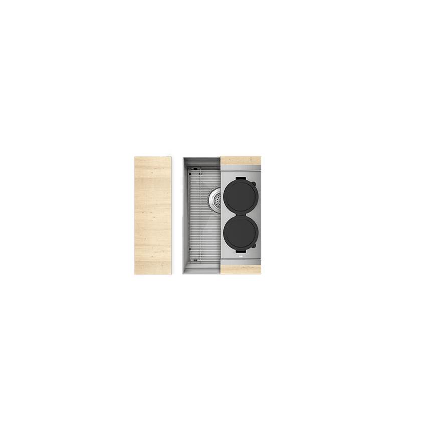 Home Refinements by Julien Smartstation Kit, Undermount Sink, Maple Acc., Single 12X18X10