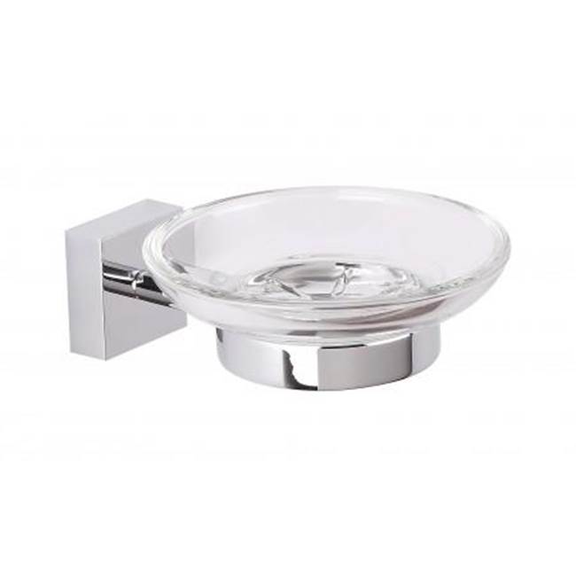 Kartners MADRID - Wall Mounted Soap Dish with Frosted Glass-Brushed Nickel