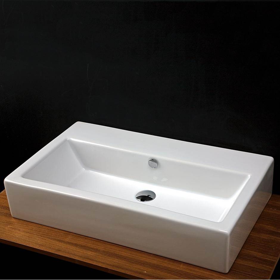 Lacava Wall-mount or above-counter porcelain Bathroom Sink with an overflow.