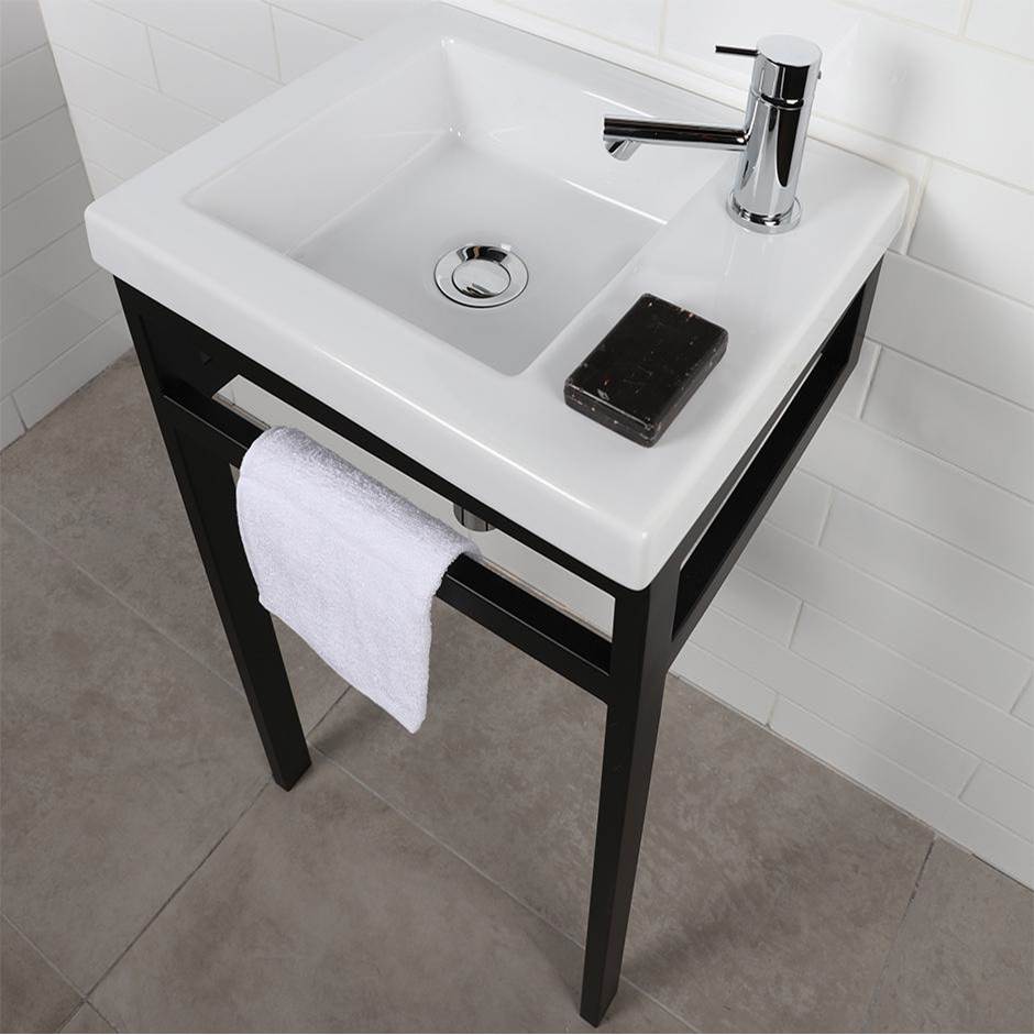 Lacava Floor-standing console stand with a towel bar (Bathroom Sink 5271 sold separately).