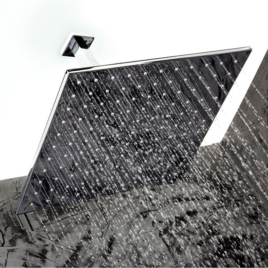 Lacava Ceiling-mount tilting square rain shower head, 320 rubber nozzles. Arm and flange sold separately. 16''W, 16''D, 2 1/4''H.