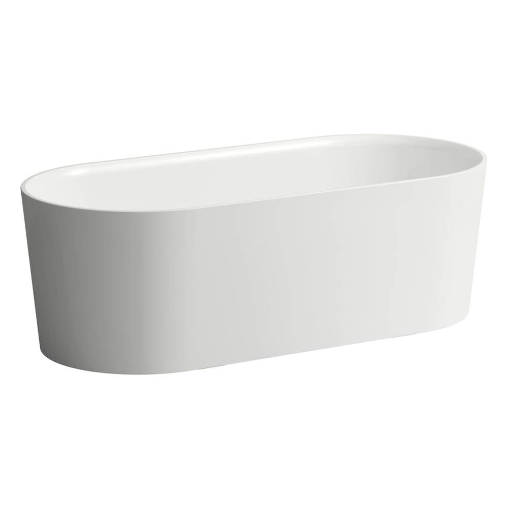 Laufen Freestanding bathtub, made of Sentec solid surface, with integrated overflow/front overflow and feet, Matte Satin Finish