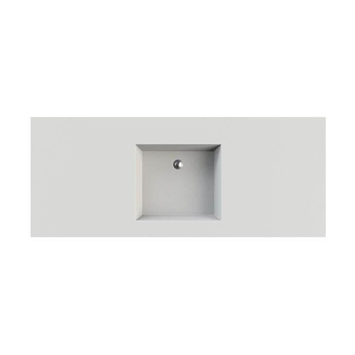 MTI Baths Petra 1 Sculpturestone Counter Sink Single Bowl Up To 43''- Gloss White