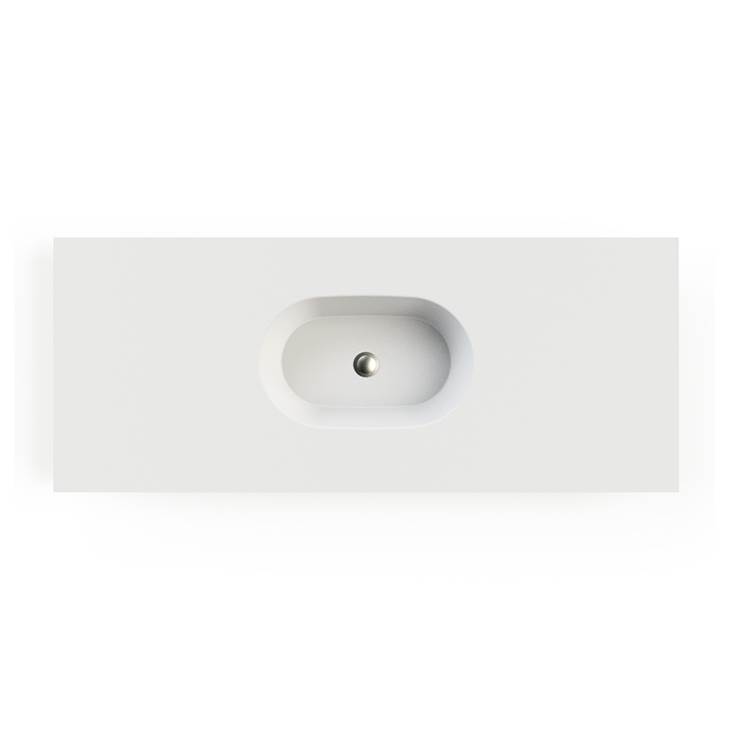 MTI Baths Leona 1 Sculpturestone Counter Sink Single Bowl Up To 68''- Gloss White