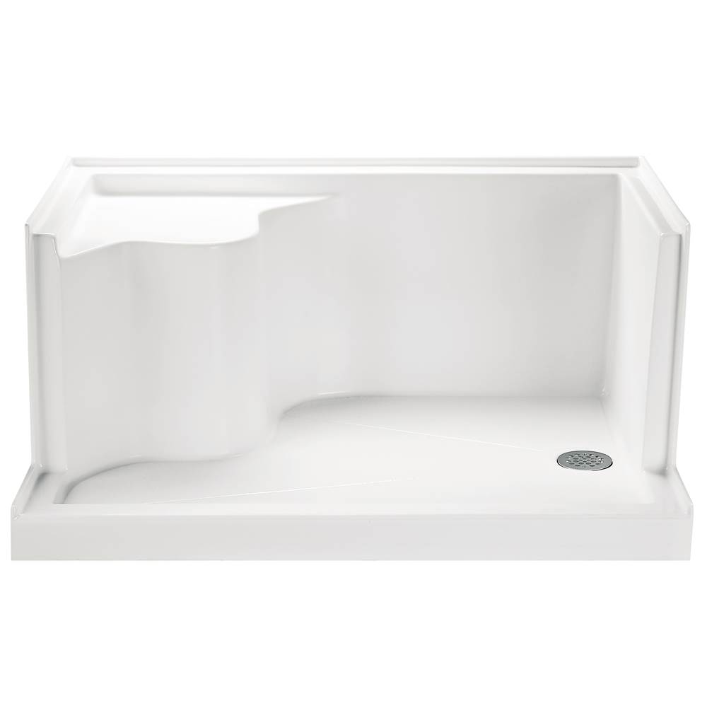 MTI Baths 4832 Acrylic Cxl Lh Drain Integral Seat/Tile Flange - Biscuit