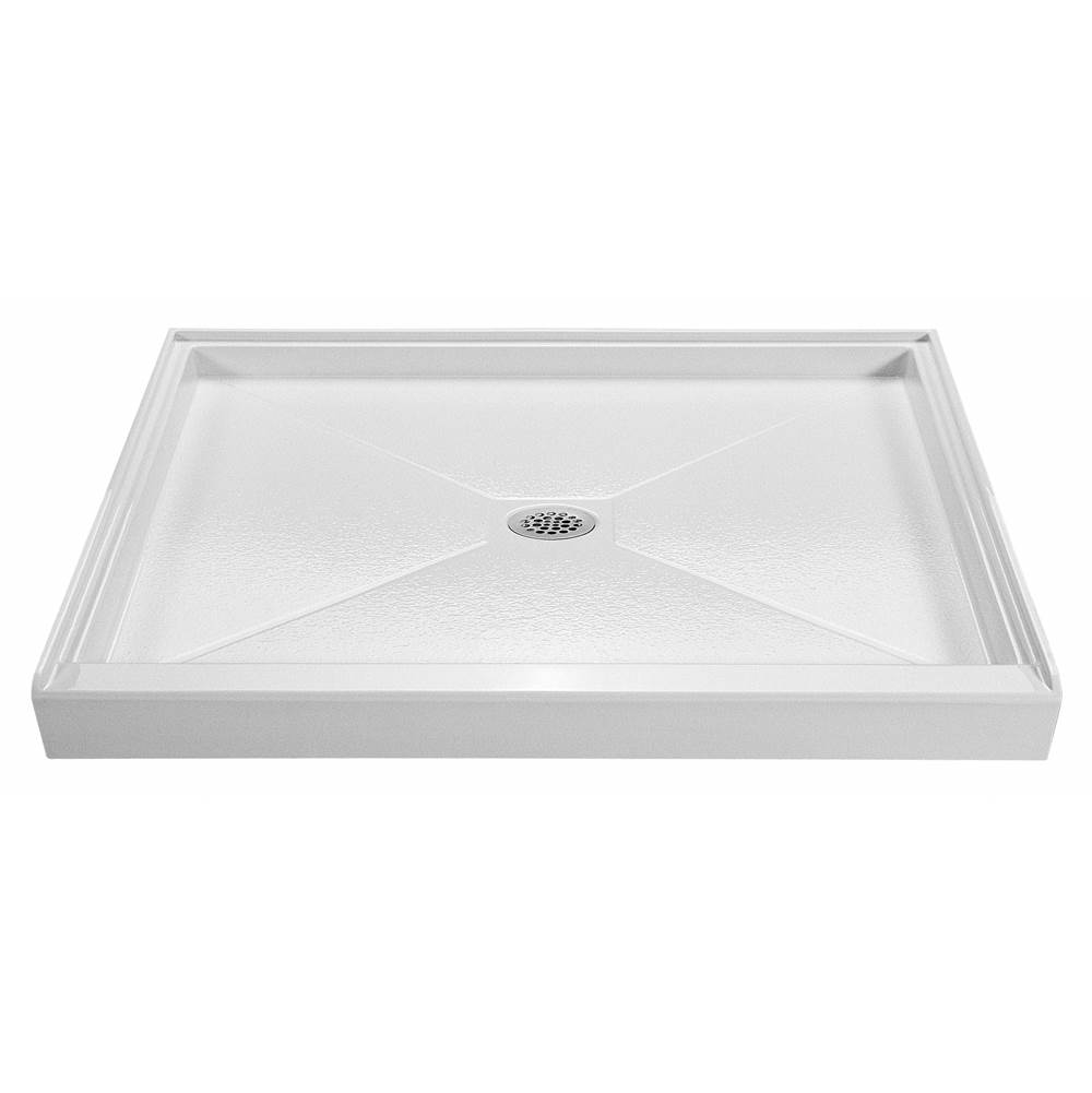 MTI Baths 60X36 Acrylic Cxl Center Drain 60'' Threshold 3-Sided Integral Tile Flange - Biscuit