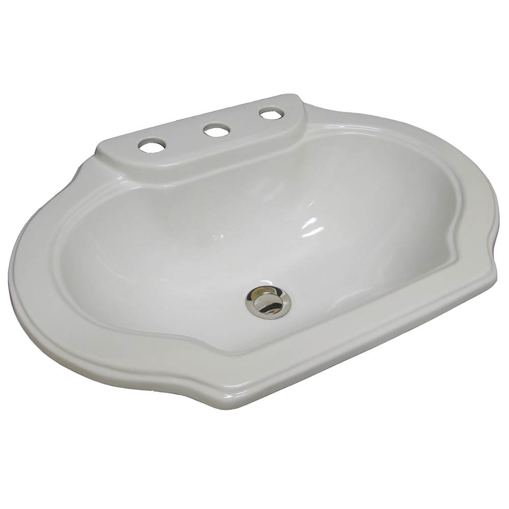 Marzi Sinks Classic Shape Drop-In W/Faucet Holes  84 Matte White