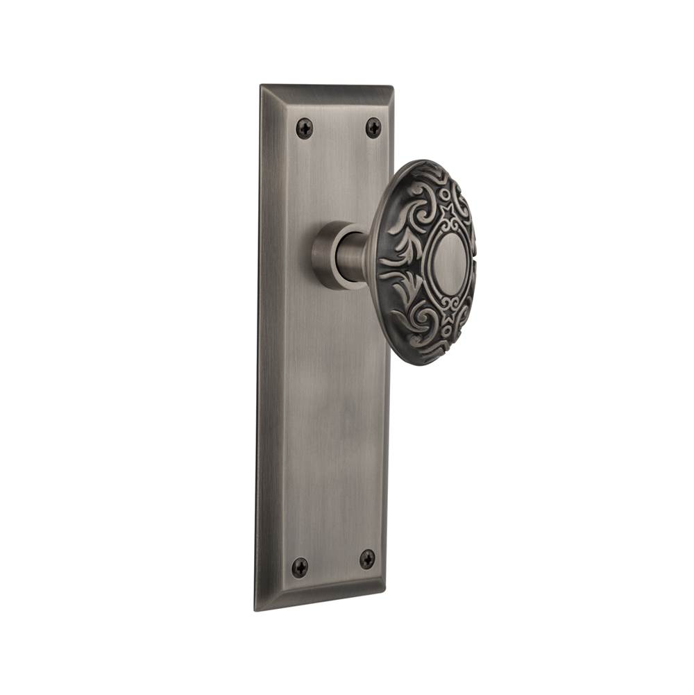 Nostalgic Warehouse Nostalgic Warehouse New York Plate Privacy Victorian Door Knob in Antique Pewter