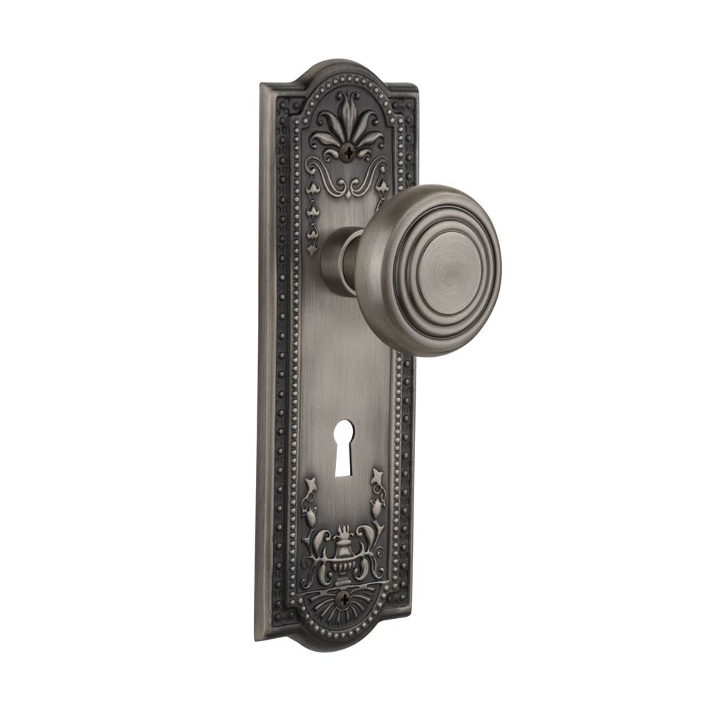 Nostalgic Warehouse Nostalgic Warehouse Meadows Plate with Keyhole Privacy Deco Door Knob in Antique Pewter