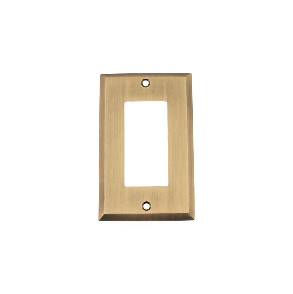 Nostalgic Warehouse Nostalgic Warehouse New York Switch Plate with Single Rocker in Antique Brass
