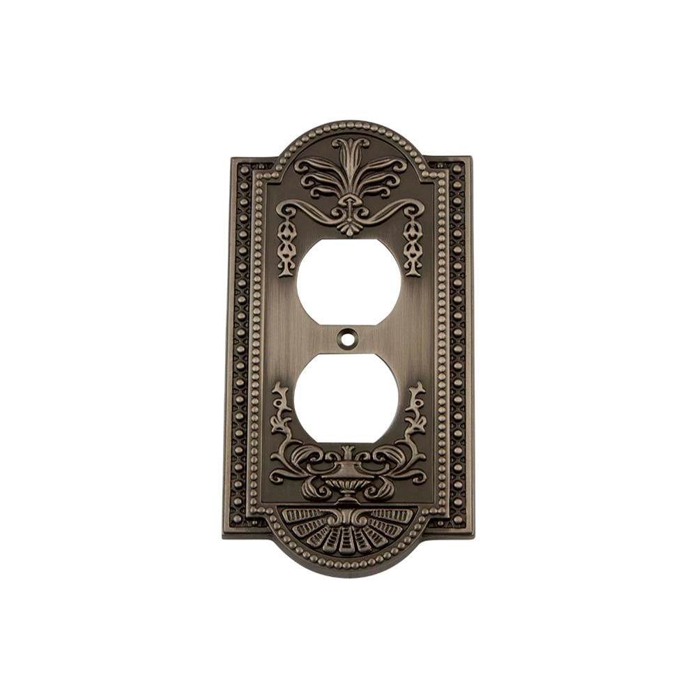 Nostalgic Warehouse Nostalgic Warehouse Meadows Switch Plate with Outlet in Antique Pewter