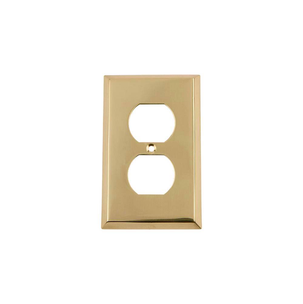 Nostalgic Warehouse Nostalgic Warehouse New York Switch Plate with Outlet in Polished Brass