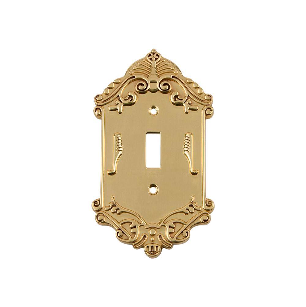 Nostalgic Warehouse Nostalgic Warehouse Victorian Switch Plate with Single Toggle in Unlacquered Brass