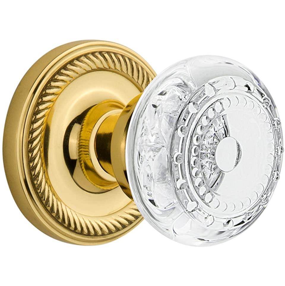 Nostalgic Warehouse Nostalgic Warehouse Rope Rosette Double Dummy Crystal Meadows Knob in Polished Brass