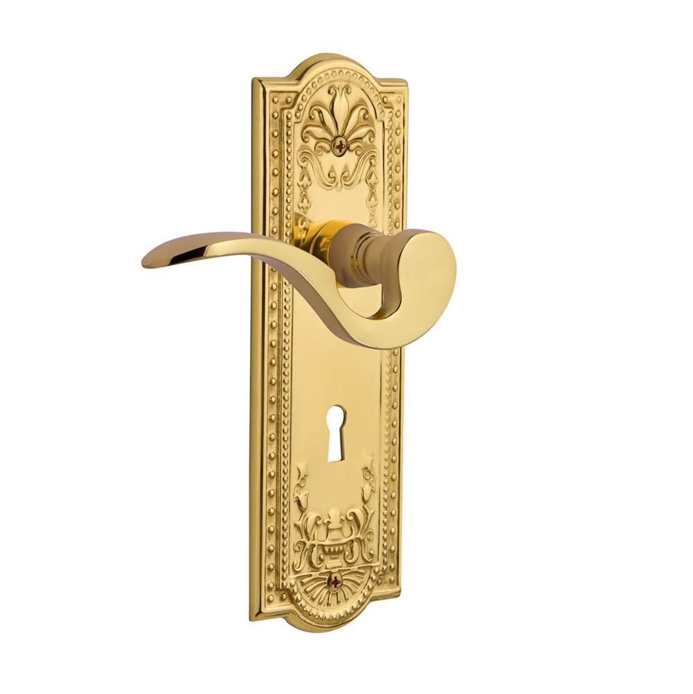 Nostalgic Warehouse Nostalgic Warehouse Meadows Plate Single Dummy with Keyhole Manor Lever in Unlacquered Brass