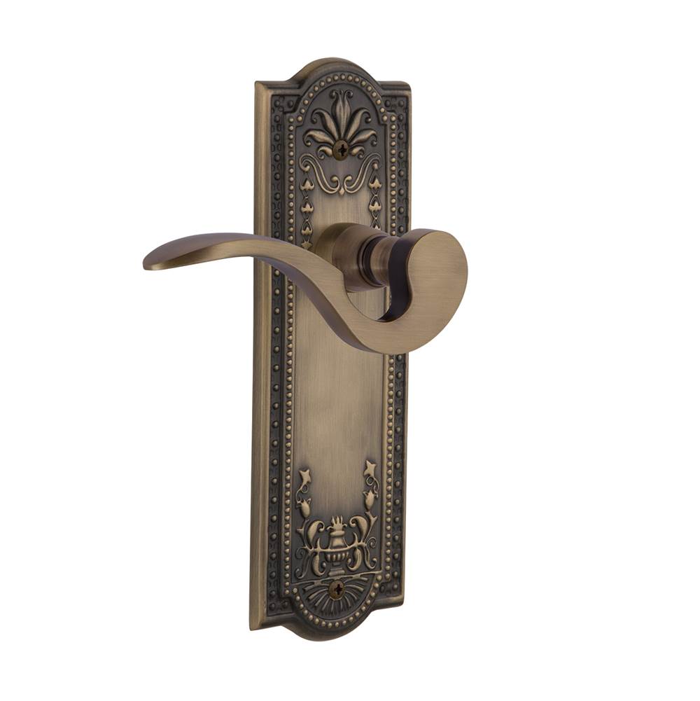 Nostalgic Warehouse Nostalgic Warehouse Meadows Plate Privacy Manor Lever in Antique Brass