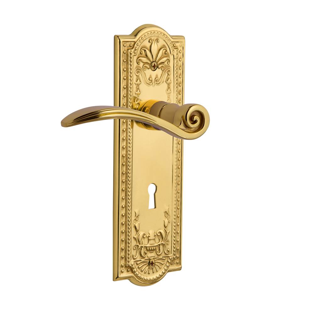 Nostalgic Warehouse Nostalgic Warehouse Meadows Plate Single Dummy with Keyhole Swan Lever in Unlacquered Brass