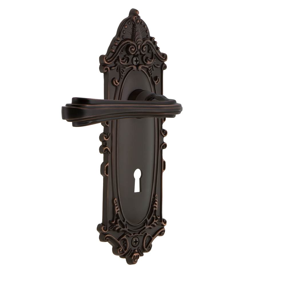 Nostalgic Warehouse Nostalgic Warehouse Victorian Plate Privacy with Keyhole Fleur Lever in Timeless Bronze
