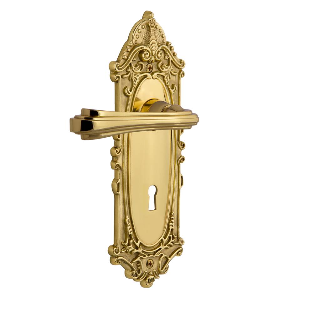 Nostalgic Warehouse Nostalgic Warehouse Victorian Plate Privacy with Keyhole Fleur Lever in Unlacquered Brass