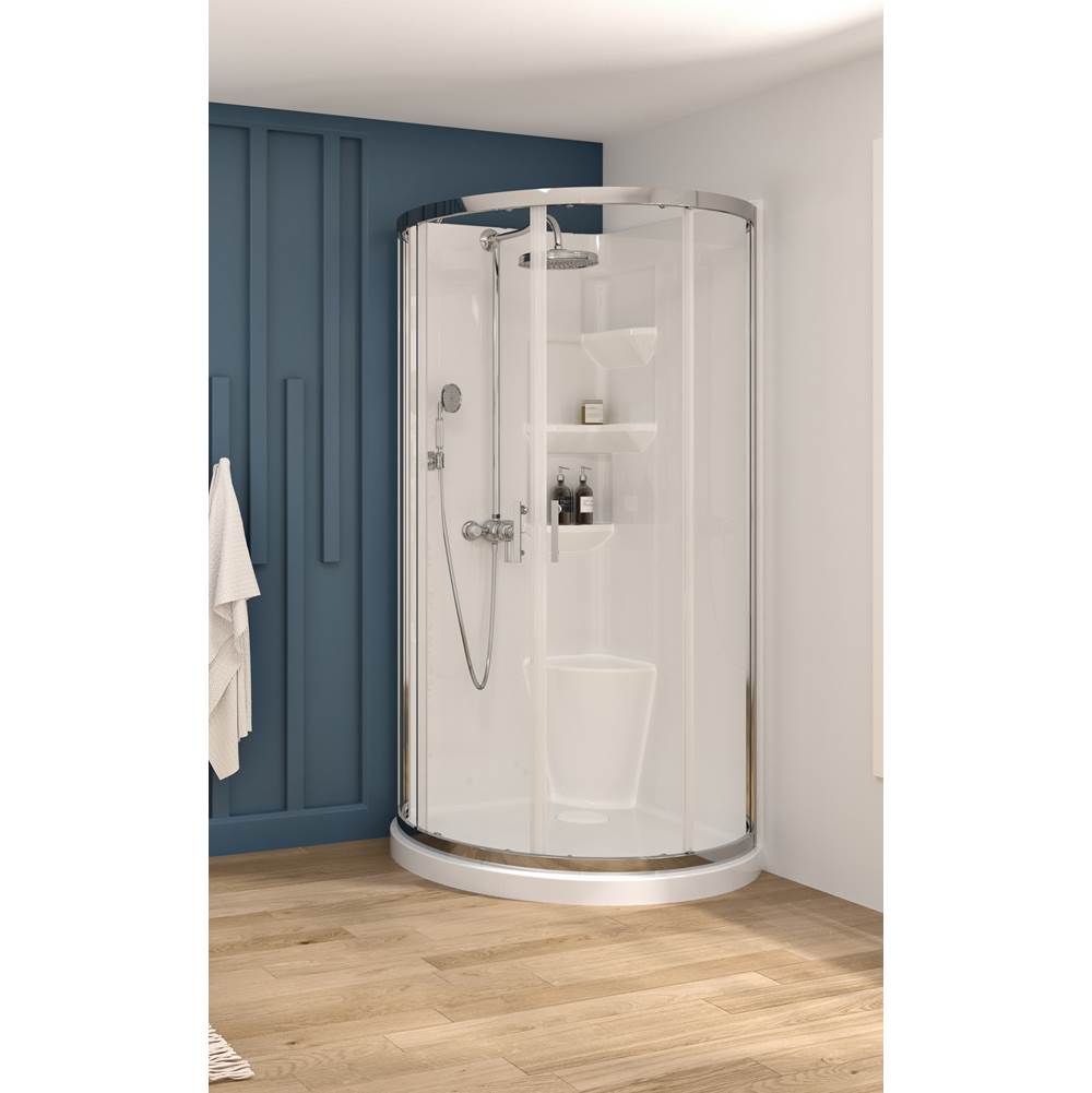 Oceania Baths Reality 2 piece 34 x 34,  Shower Enclousure, Glossy White