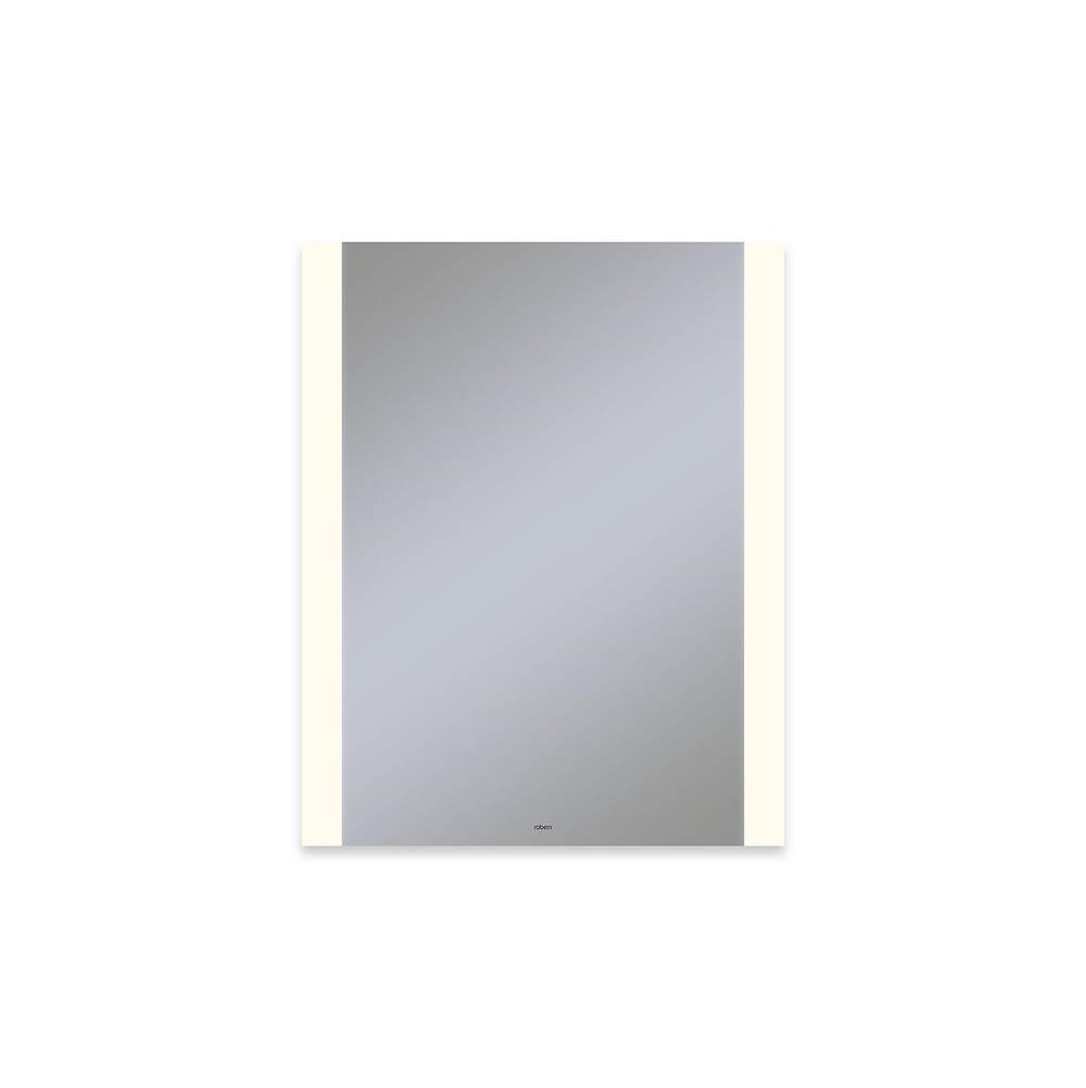 Robern Vitality Lighted Mirror, 24'' x 30'' x 1-3/4'', Rectangle, Edge Lit Light Pattern, 2700K Temperature (Warm Light), Dimmable, Defogger