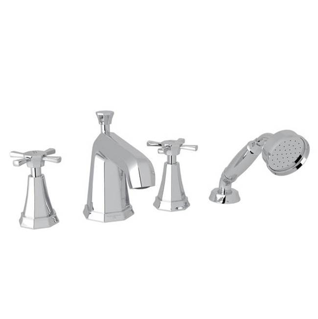 Rohl Deco™ 4-Hole Deck Mount Tub Filler