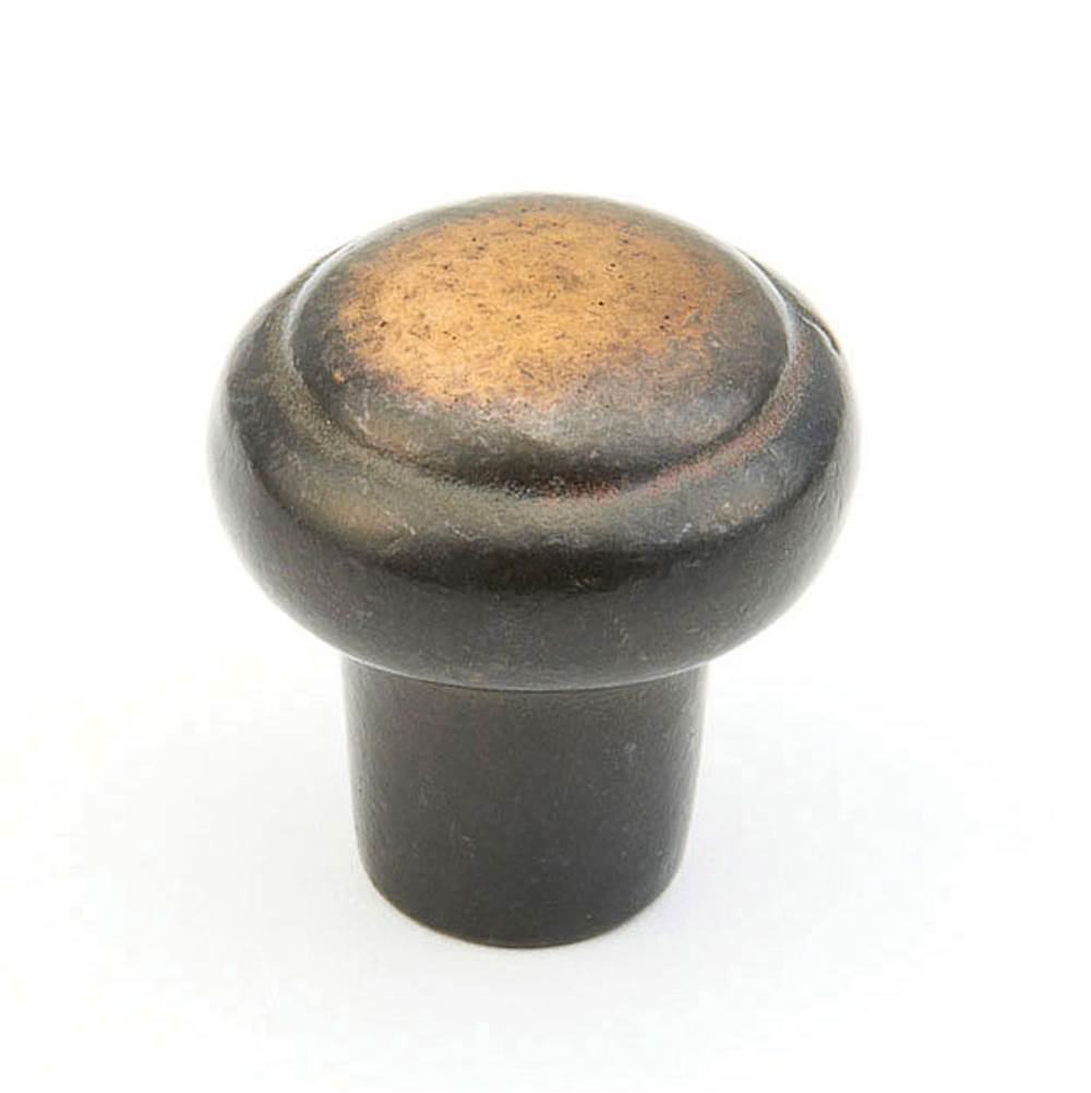 Schaub And Company Knob, Round, Antique Bronze, 1-3/8'' dia