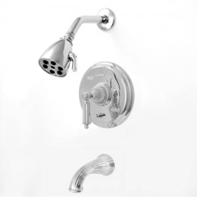 Sigma Pressure Balanced Tub & Shower Set With 9'' Plate Trim (Includes Haf And Wall Tub Spout) Georgian Satin Brass Pvd .41