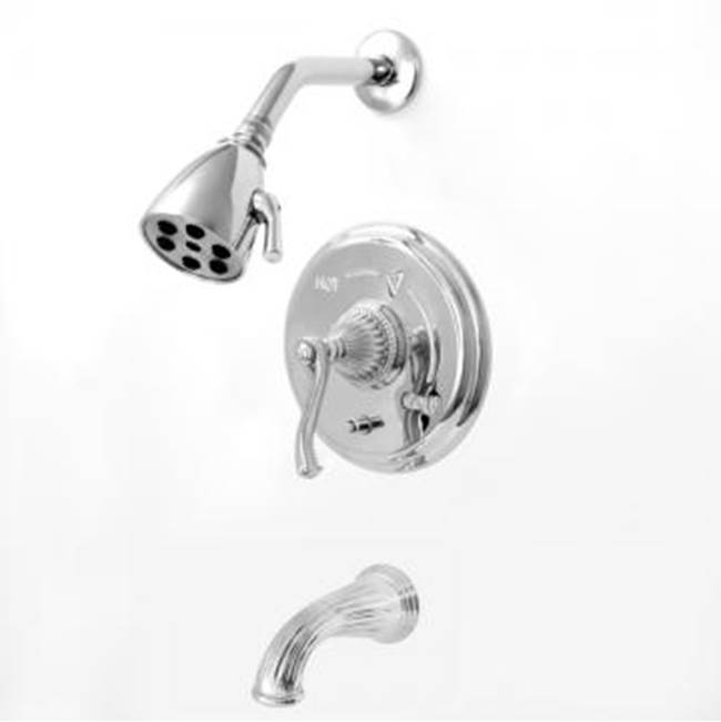 Sigma Pressure Balanced Tub & Shower Set With 9'' Plate Trim (Includes Haf And Wall Tub Spout) Devon Satin Brass Pvd .41