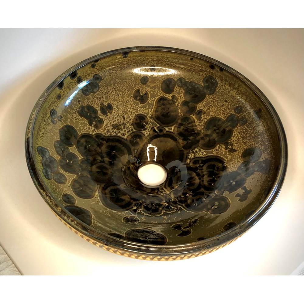 Wallick Designs Ceramic Vessel Sink with 1'' Prehistoric Lip on the Exterior 14 1/2'' x 4 3/4''
