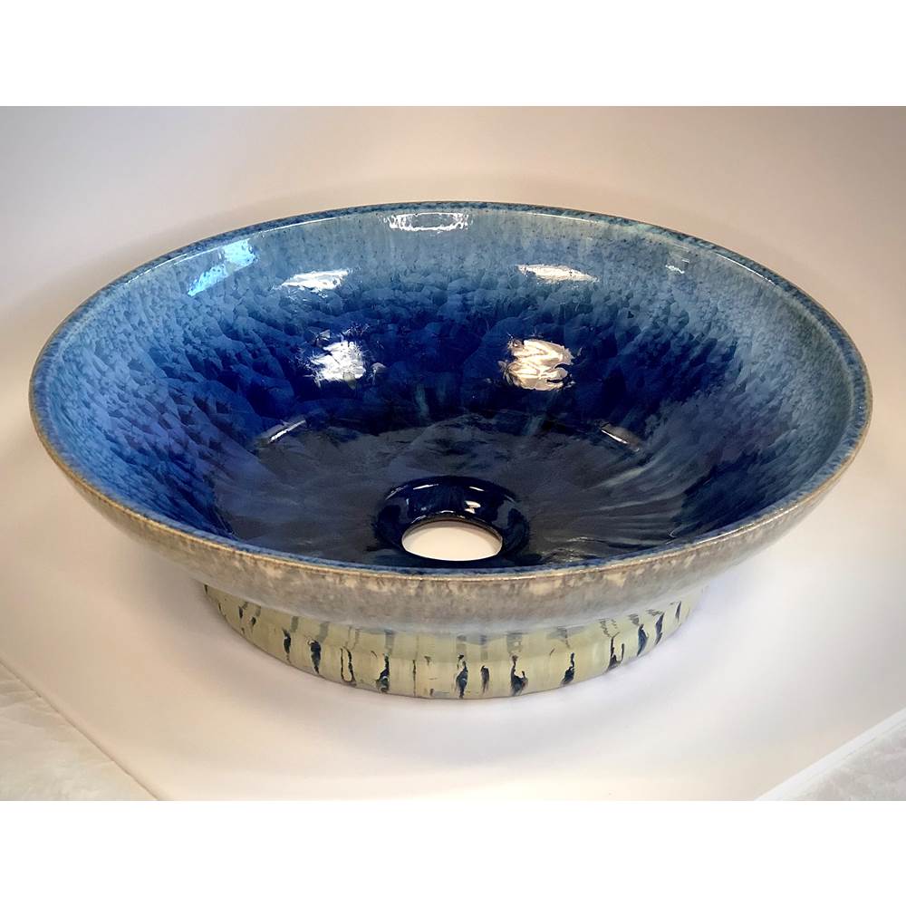 Wallick Designs Ceramic Vessel Sink with Crystalline Glaze15-3/8'' x 4-1/4''